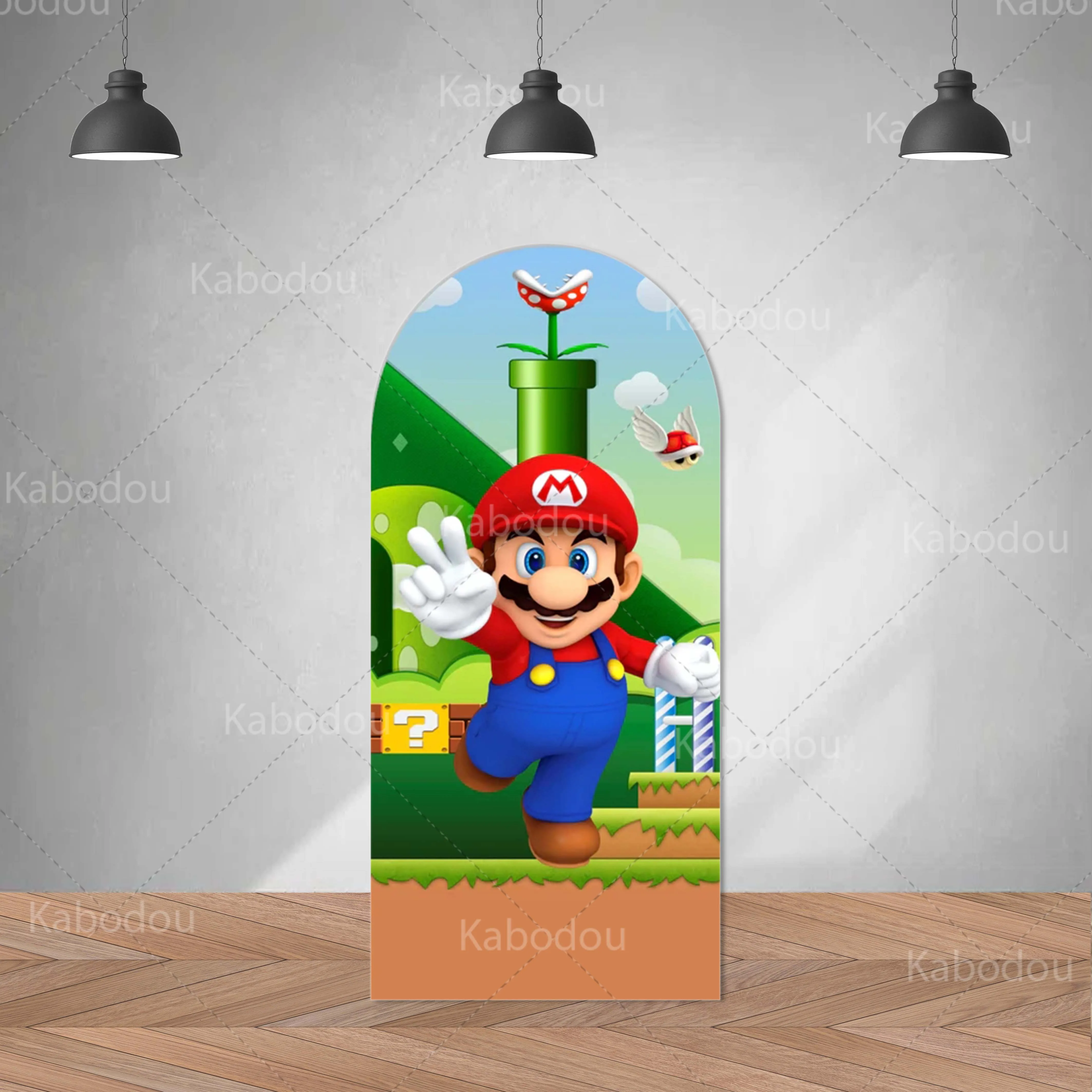 Super Mario Bros Backdrop Arch Photography Background Polyester Boys Birthday Party Decoration Baby Shower Booth Props