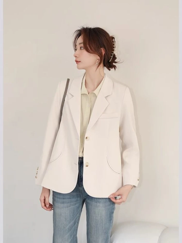 Fashion Suit Jacket Woman Spring and Autumn Single West Top Young Lady Light Luxury Comfortable Casual Electric Solid Small Suit