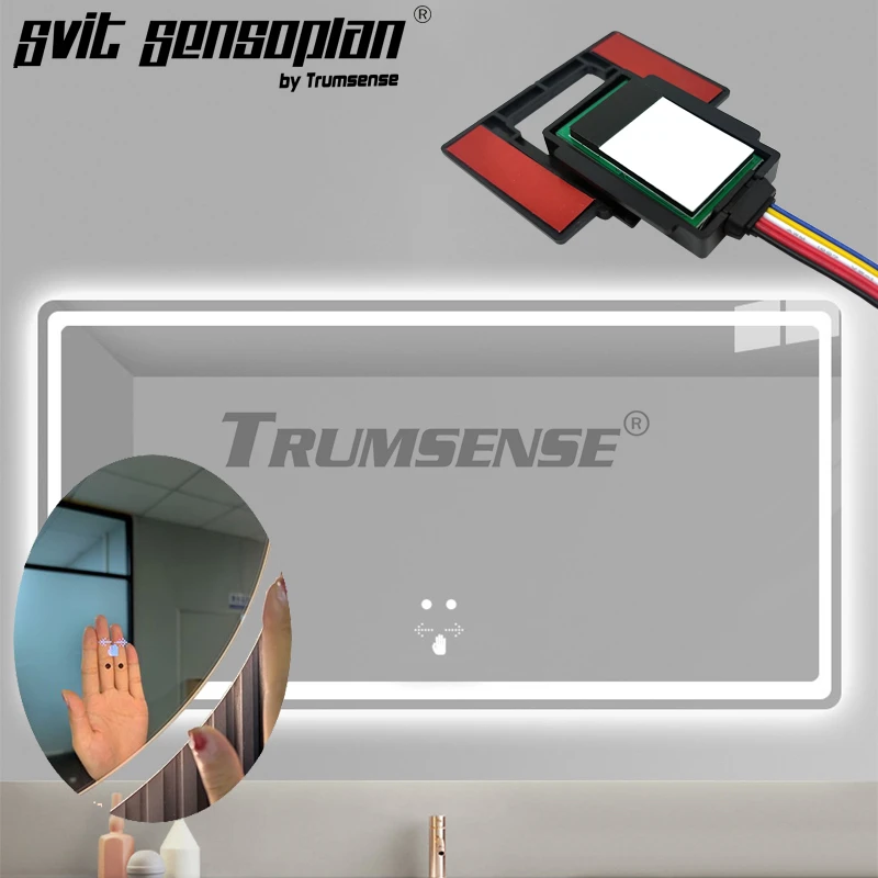 

Trumsense DC 12 to 24V WS08DRF-S7-WV Stepless Dimming Hand Wave Infrared Sensor Switch Synchronize with Anti-fog for LED Mirror