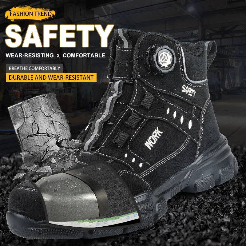 Casual Unisex Lightweight and Comfortable Safety Shoes, Work Shoes, Anti-Smashing, Anti-Piercing, Anti-Kicking, Construction