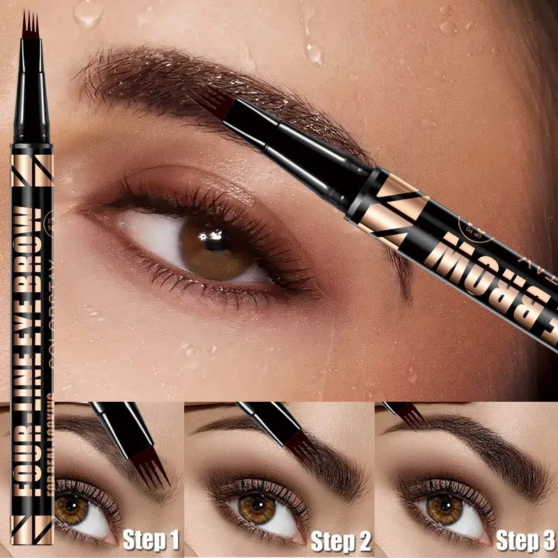4-Point Eyebrow Pencil Liquid Eyebrows Pen Lasting Brown Brow Pencil High Quality Eyebrow Make Up Pencil 3 Colors Waterproof New