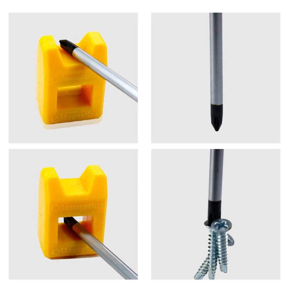 

Screwdriver Magnetizer Degaussing Plastic Yellow Demagnetizer Change Magnetism Parts 29x40x19mm For Steel Hand Tool Accessories