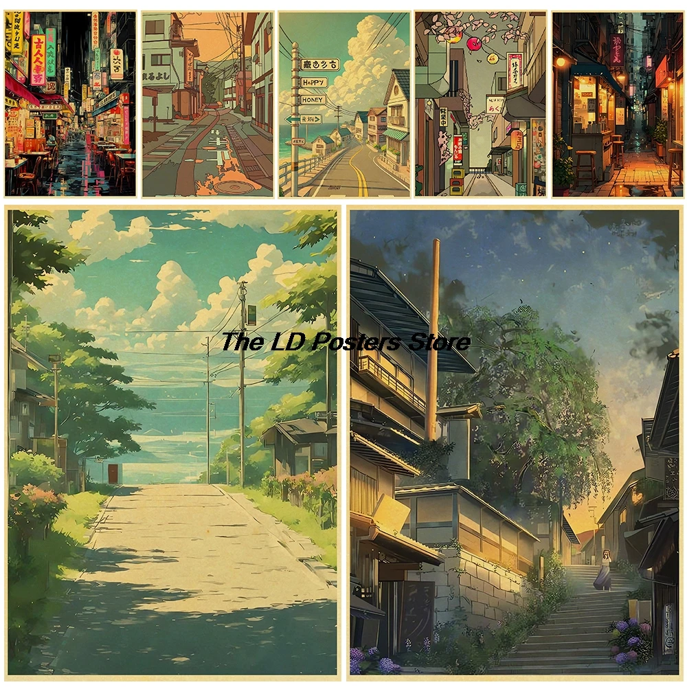 Street Fashion Wallpaper - ملصقات كرتونية بأسلوب ياباني لمشاهد الشوارع،