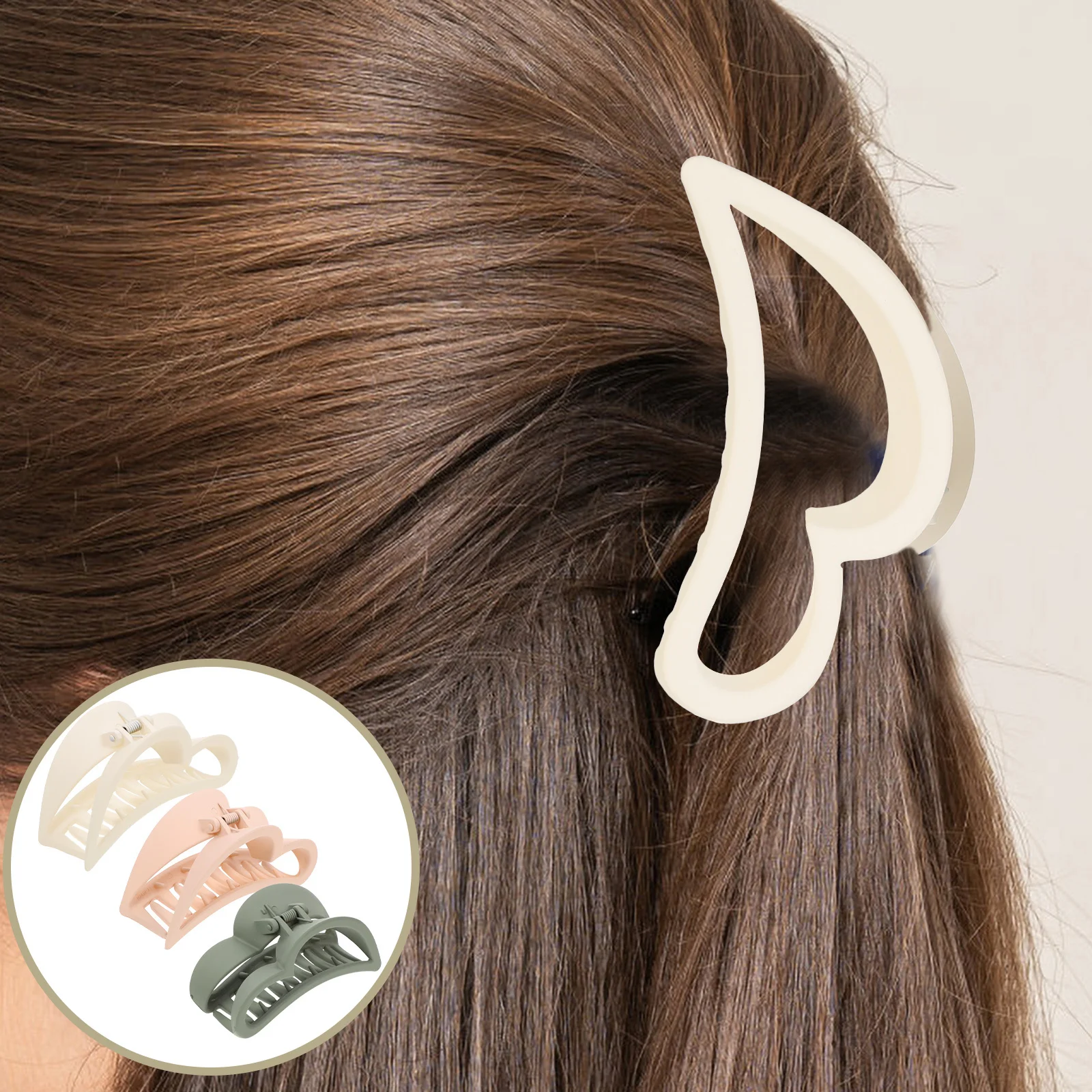 

3pcs Clip Claw Extra Large For Thick Long Hold Heart Hair Clips Women Nonslip Jaw Clips