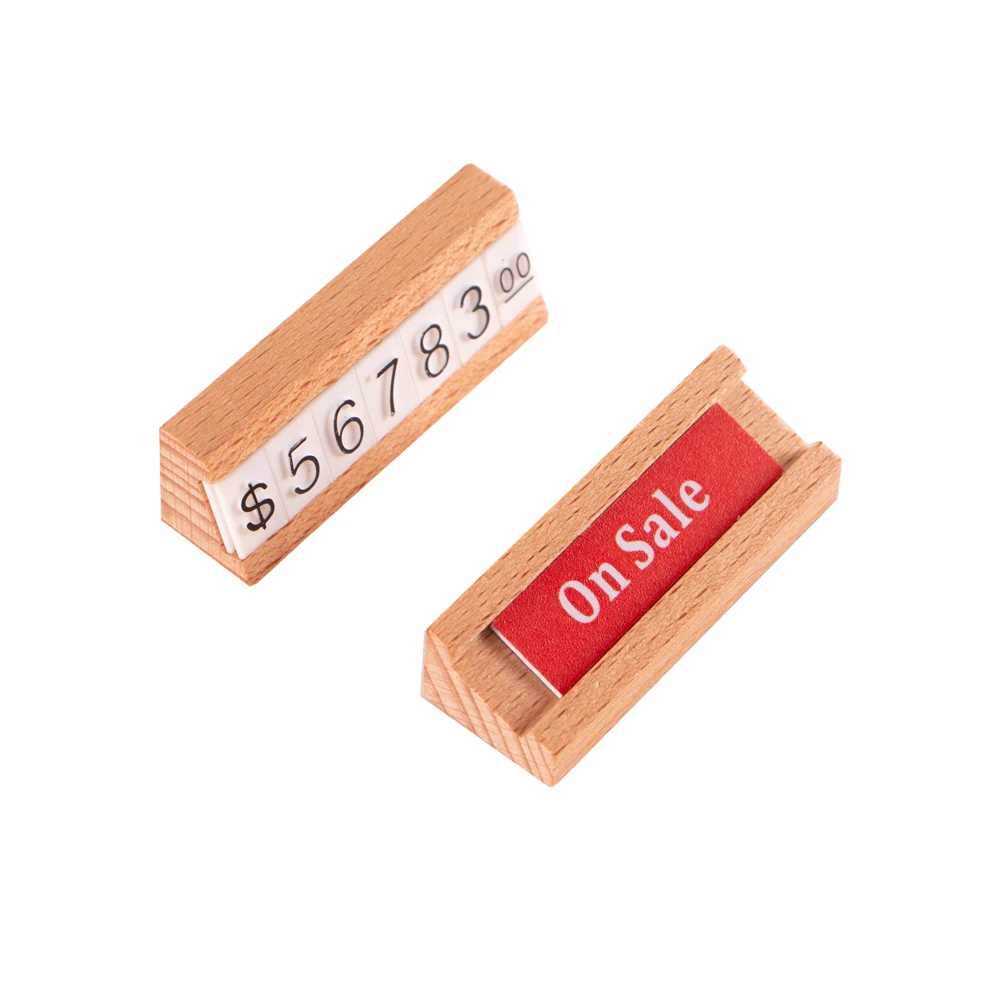 5pcs Mini Price Tag Advertising Sign Holder Stand Jewelry Watch Wood Adjustable Price Cube Tags For Pricing Visual Guidance