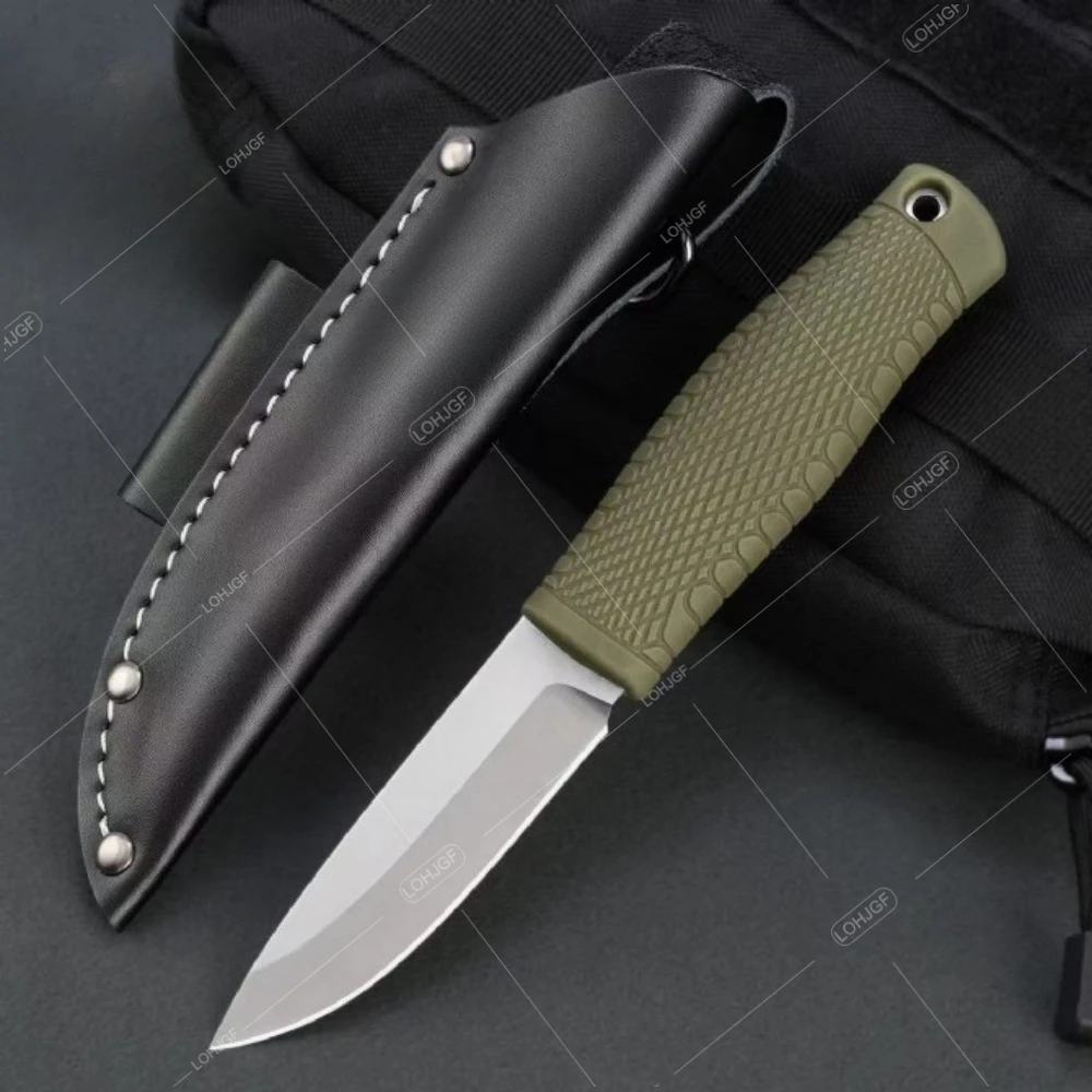 Lightweight Puukko 200 Fixed Bushcraft Knife Multi-functional Fruit Paring Tools Portable Outdoor Fishing Straight Knives with Leather Sheath