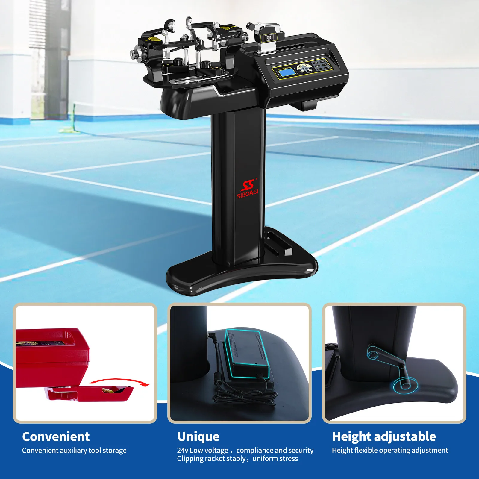 SIBOASI – Machine à cordes de Tennis, Machine à corder S3, Badminton, nouvel arrivage 2024