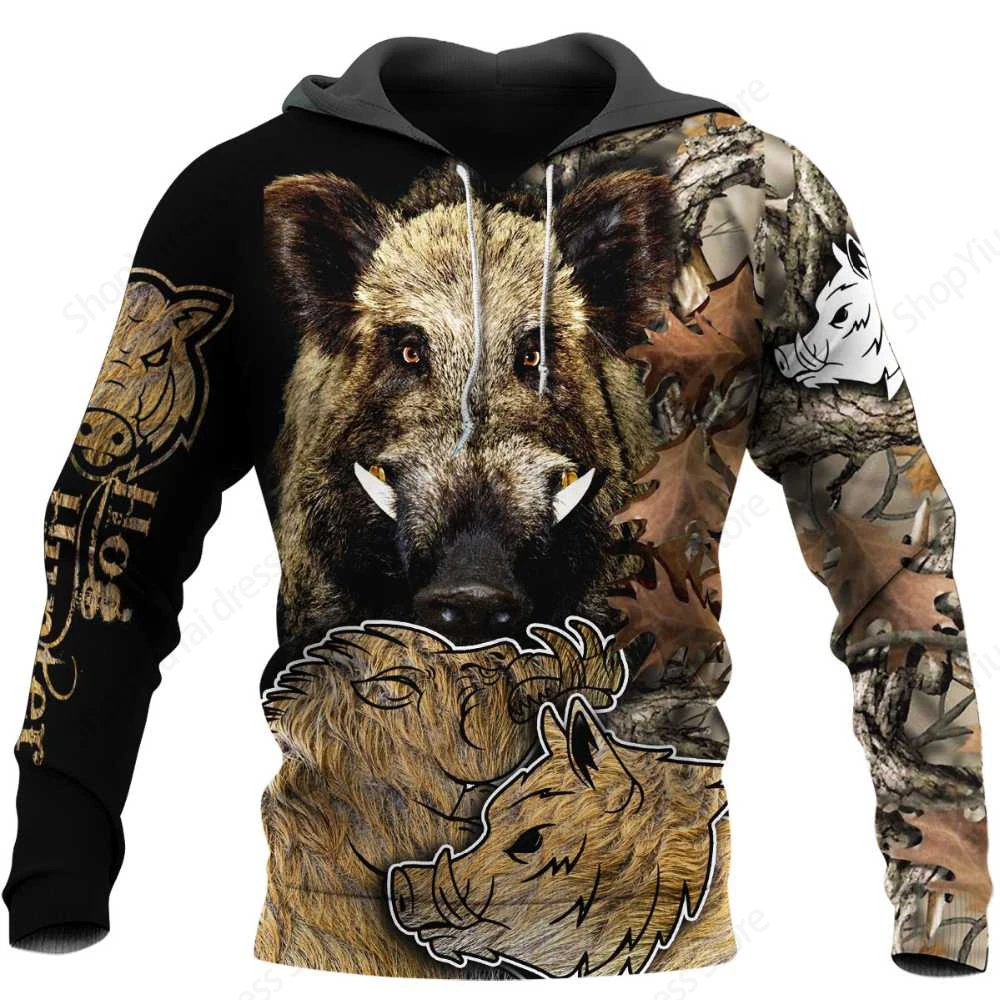 Hunting Animal Boar 3d Print Hoodie Men Women Fashion Hoodies Fishing Sweatshirt Boy Coats Women Sweats Tracksuit Outdoor Hooded