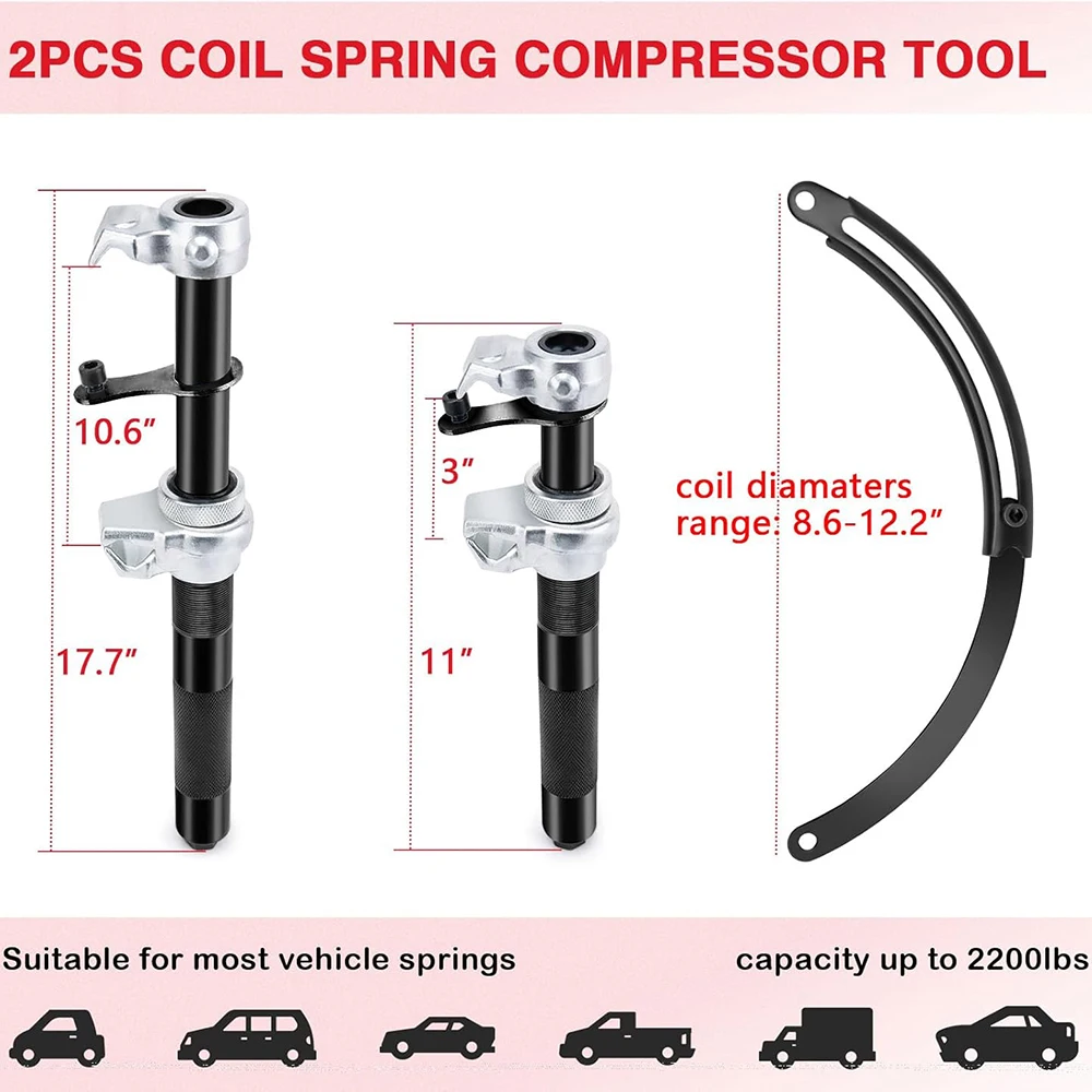 EAFC Shock Absorber Spring Compressor Car Maintenance Special Tool Equipped With Safety Device Claw Suspension Dismantling Tools