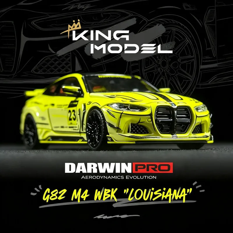 Modèle réduit KING MODEL 1/64 BMW M4 G82 Darwin PRO version Comic, voiture miniature en alliage, jouet de collection pour garçons # peetyeee