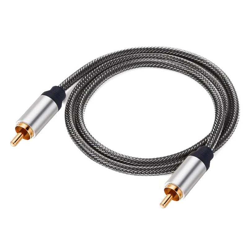 Subwoofer RCA to RCA Cable Nylon Braided Digital Coaxial Analogue Cord for Amplifiers HDTV Home Theater Hi-Fi Systems Subwoofer