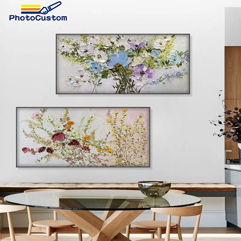

PhotoCustom DIY Pictures By Number Flower and Tree Kits Painting By Numbers Drawing On Canvas paint Picture Art Gift Home Decor