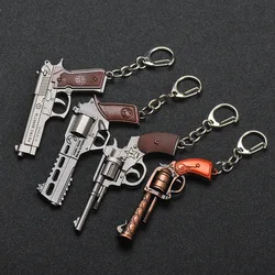 Game PUBG Keychain Playerunknown's Battlegrounds P92 Flare Gun Keyring Eat Chicken Key Chain Revolver Jewelry