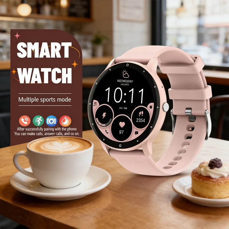 

Hot Sell Smart Watch Men AMOLED HD Pixel Display Always Show Time BT Call Reminder Smartwatch Ladies For Android iOS