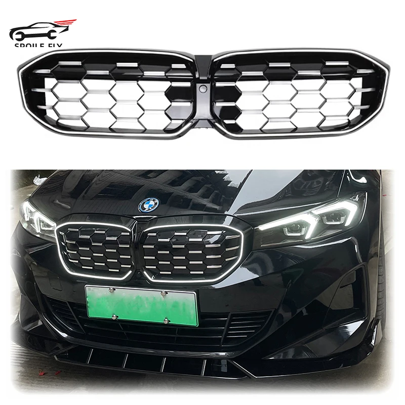 

For BMW 3 Series G20 2023+ xDrive 320i 325i 330i M Sport LED Light Racing Grilles Kidney Grille LCI Front M3 Diamond Grill Grid