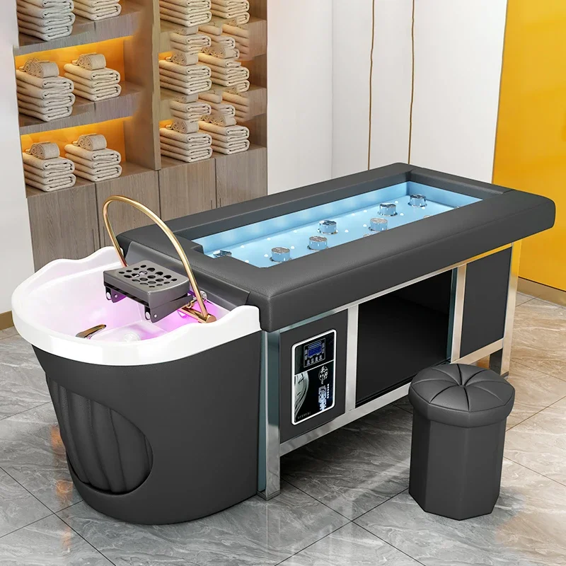 Hair Spa Water Hoop Hairdresser Salon Washbasin Men's Shaving Chinese Wash Nail Reclining Mobilier Coiffure Hairstyle Shower