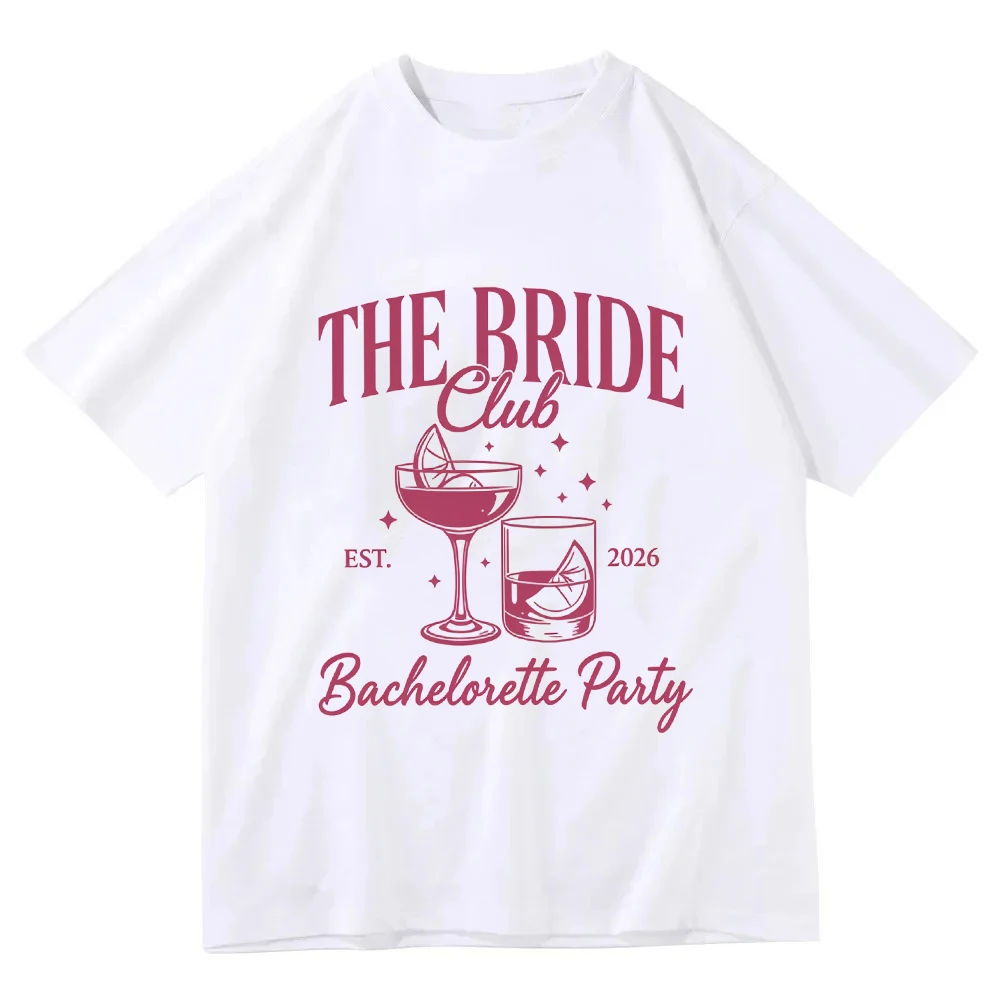 The Bride Club 2026 Bachelorette Party T-Shirt Cocktail Graphic Bridal Shower Tee Engagement Party Top for Bride to Be Gifts