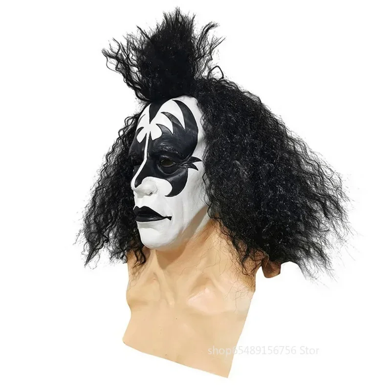 Halloween Kiss Band Gene Simmons Punk Mask Latex Cosplay Chaim Joke Rock Bar Party Christmas Carnival Party Masked's Costume Pro