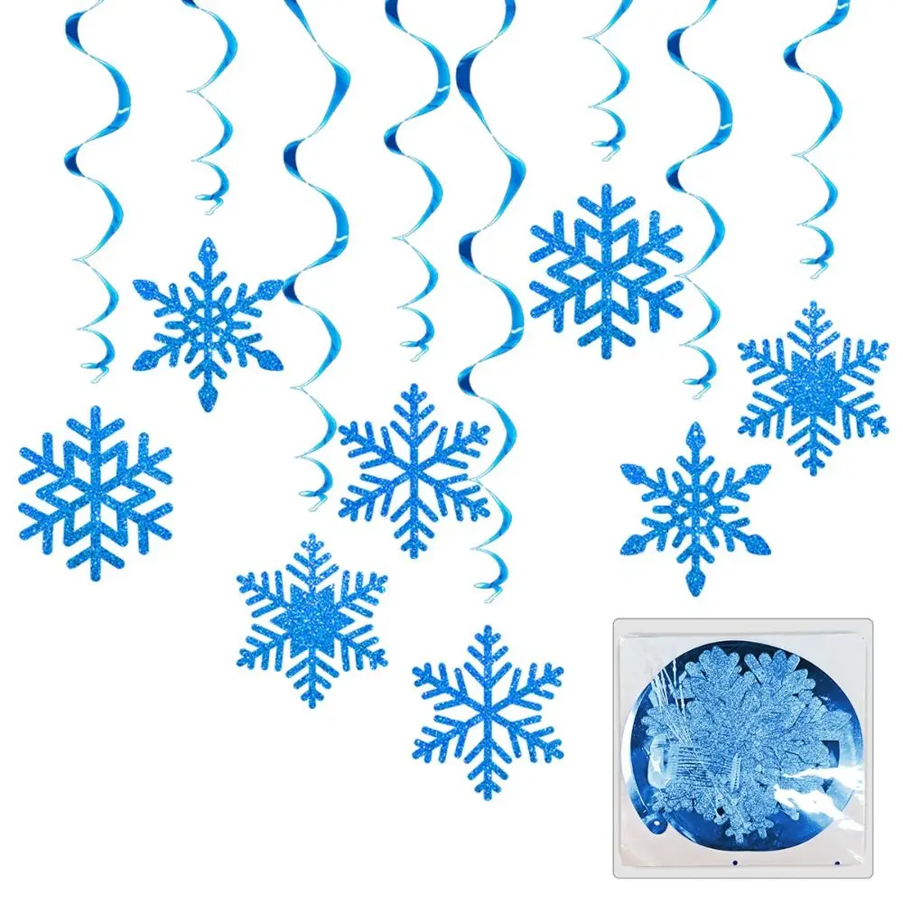 8pcs Ceiling Streamers Christmas Snowflake Streamers Snowflake Vortex Snowflake Snowflake Hanging Ornament Swirl