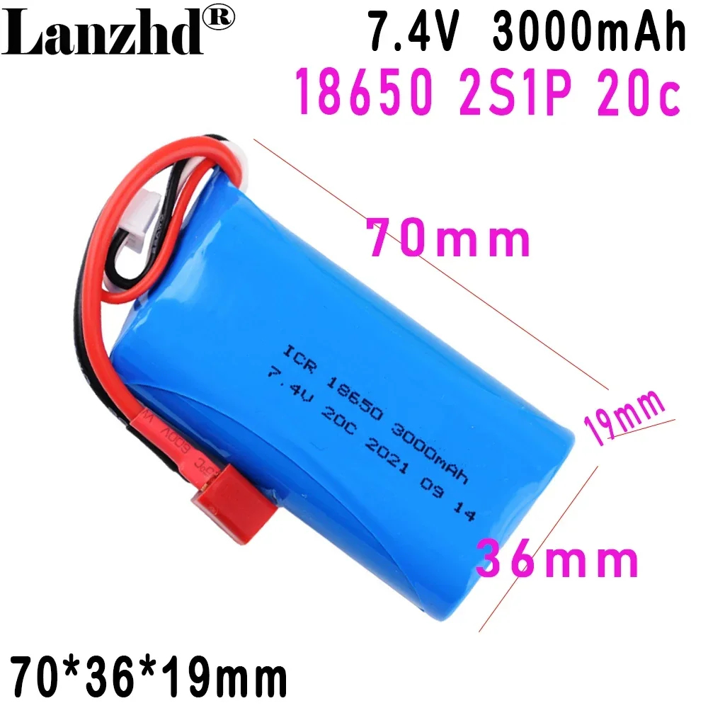 Lithium Battery Pack 18650 7.4V 3000MAH For Remote Control Toy off-road Vehicle Helicopter Boat