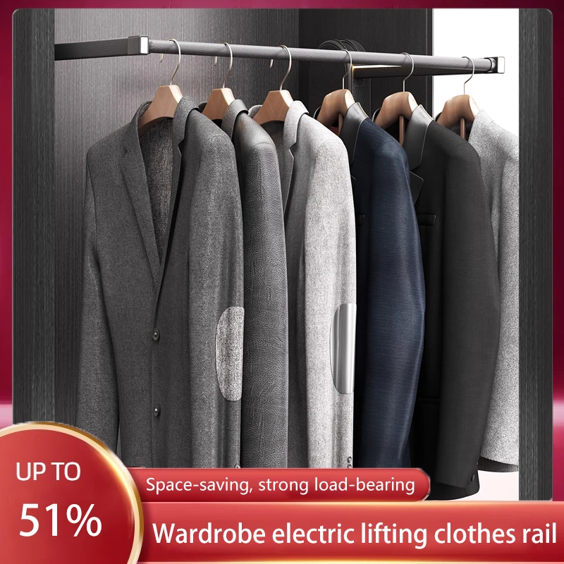 

Intelligent Voice Electric Automatic Lifting Clothes Hanger Wardrobe Hanger Remote Control Lifting Clothes Hanging Rod Hardware