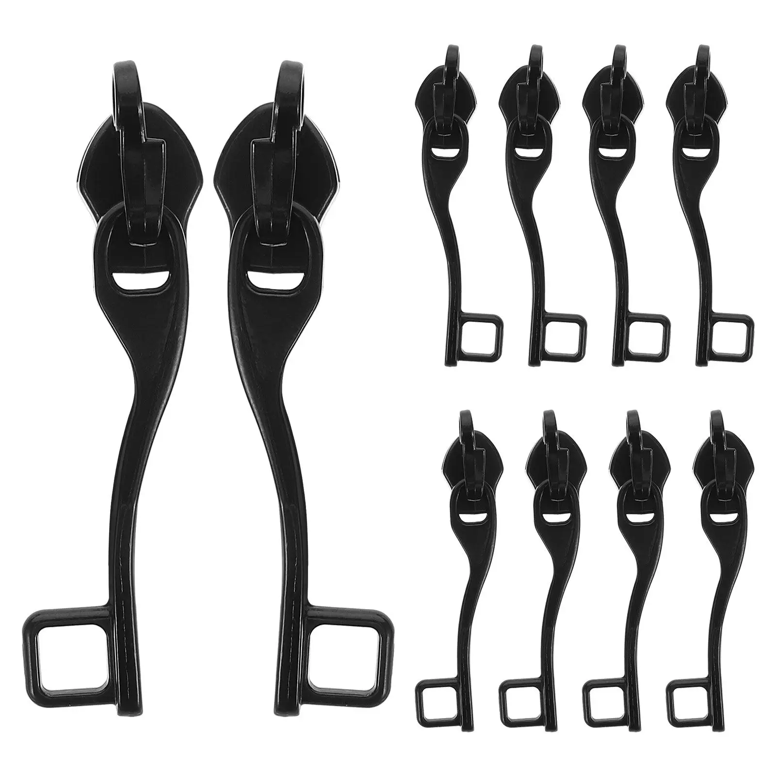5Pairs Anti-Explosion Luggage Zipper Pulls Metal Double- Hole Replacement Zipper Slider Repair Parts