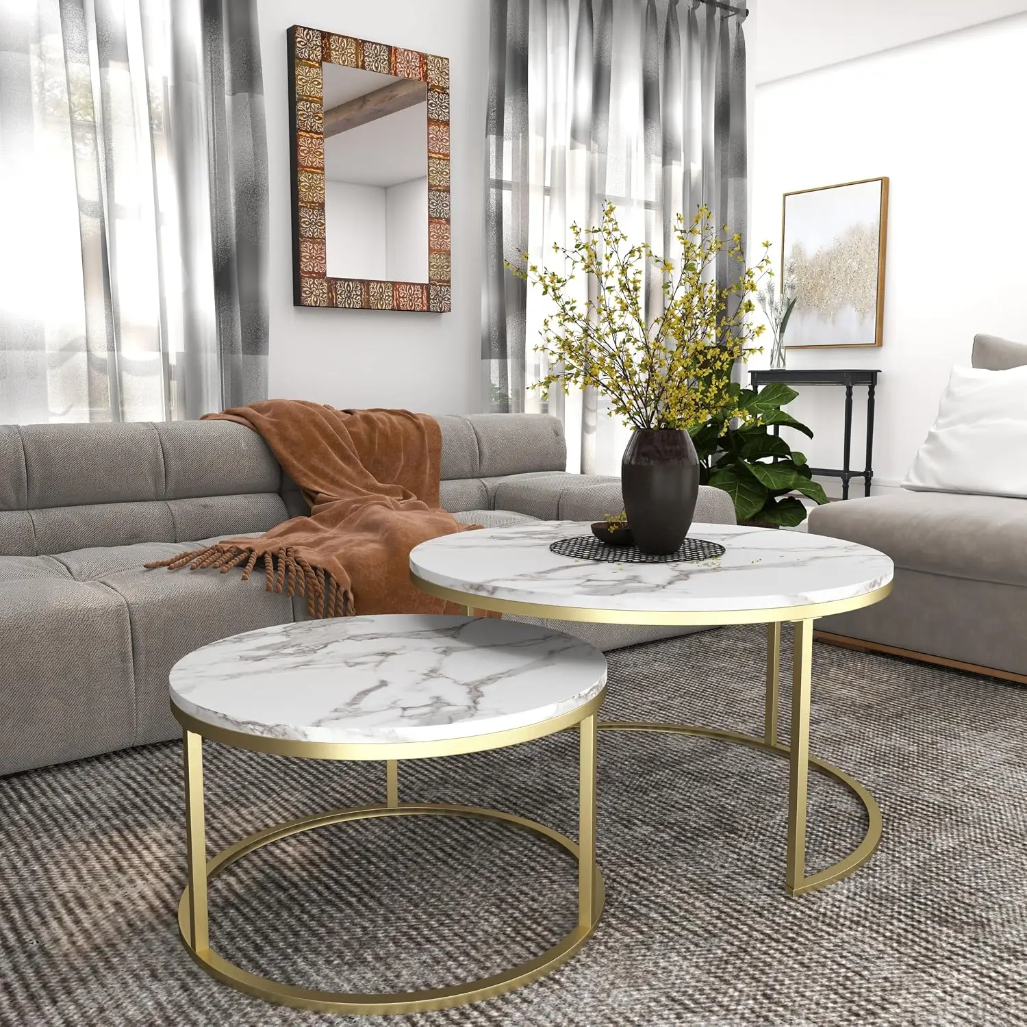 Nesting Coffee Table Set of 2, 31.5