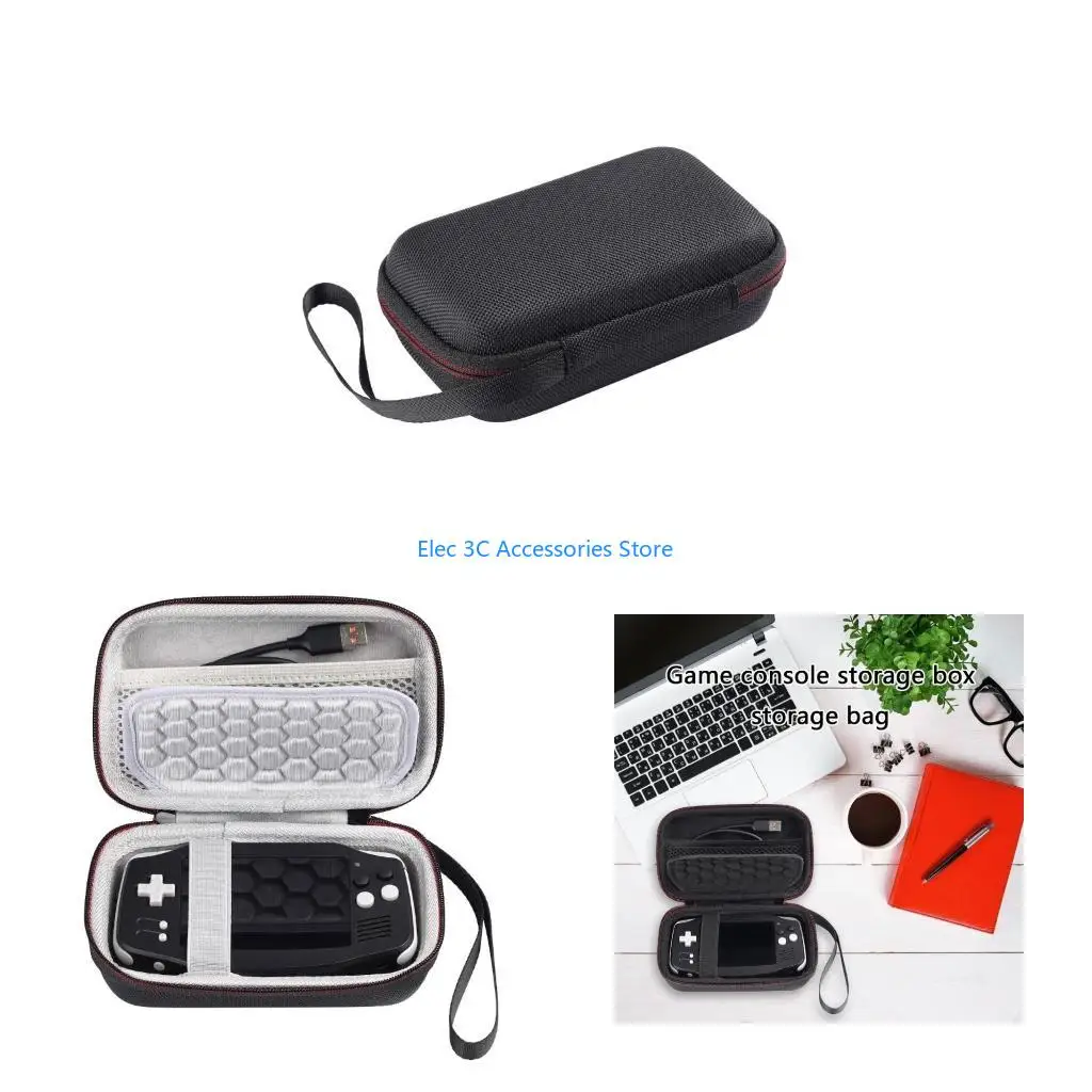 Y51A Game Console Hard EVA Bag for RG34XX Shockproof Protector Carrying Case with Mesh Pocket Scratchproof Storage Box