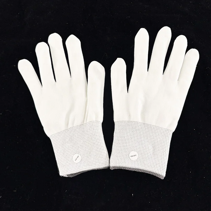 Modne rękawice LED męskie damskie świecące rękawice LED akcesoria do występów tanecznych w klubach nocnych rekwizyty tworzące atmosferę