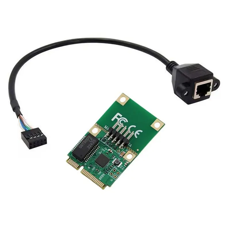 N34R-MINI PCI-E Network Adapter 1000Mbps Gigabit Ethernet Server RJ45 LAN For Computer Network Card Curved PIN