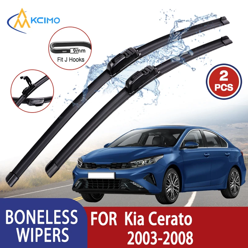 

Kcimo For Kia Cerato 2003-2008 Car Wiper U-type Soft Rubber Boneless Wiper HD Quiet Durable Automotive Wiper 24"+16"