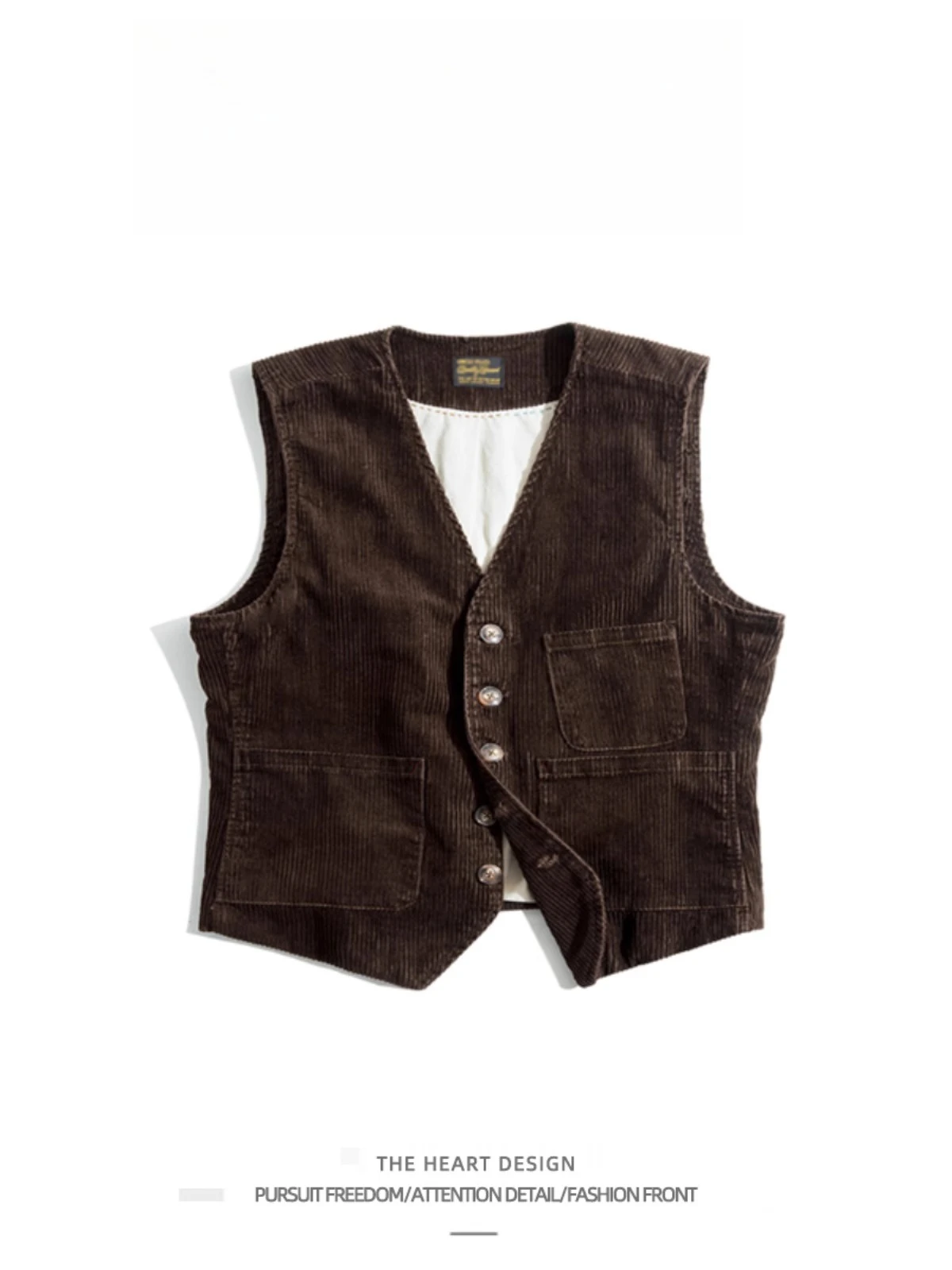 

American Retro Workwear Corduroy Vest Men Mountain Outdoor Camping Jacket Casual Handsome Vest Trendy Horse Clip Men Aesthetic
