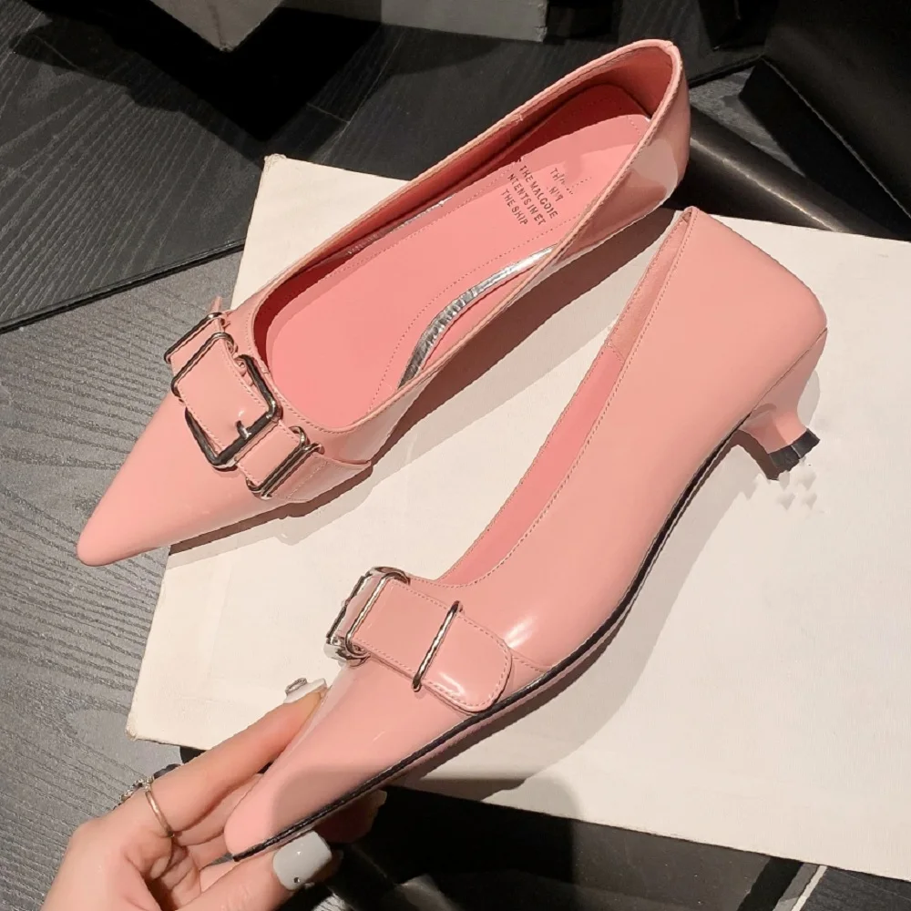 【EUNICE YUN】New Fashion Brand Genuine Leather Pointed Toe Women Slingbacks Sexy High Heels Concise Party Dress Shoes 33-40