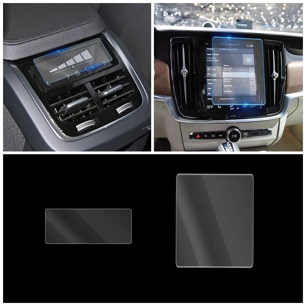 

For Volvo V90 2017-2021 Car Multimedia Video GPS Navigation LCD Screen Tempered Glass Protective Film Anti Scratch Accessories