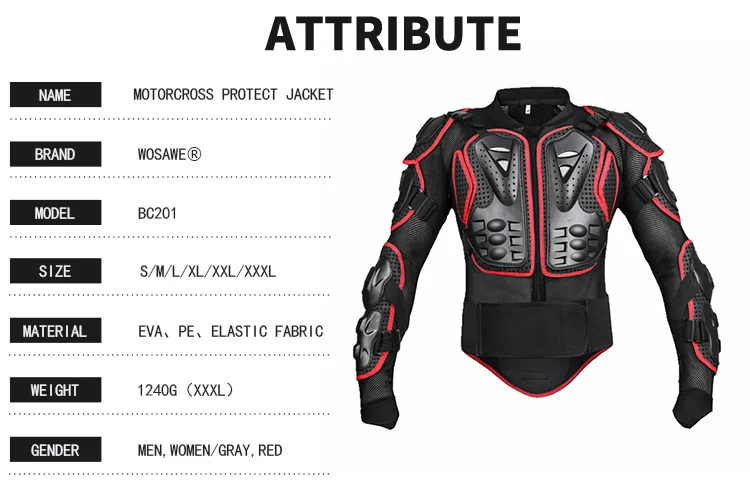 WOSAWE Sports Back Protector Jacket Body Support Bandage Cycling Motorcycle Guard Brace Protective Gears Chest Ski Protection