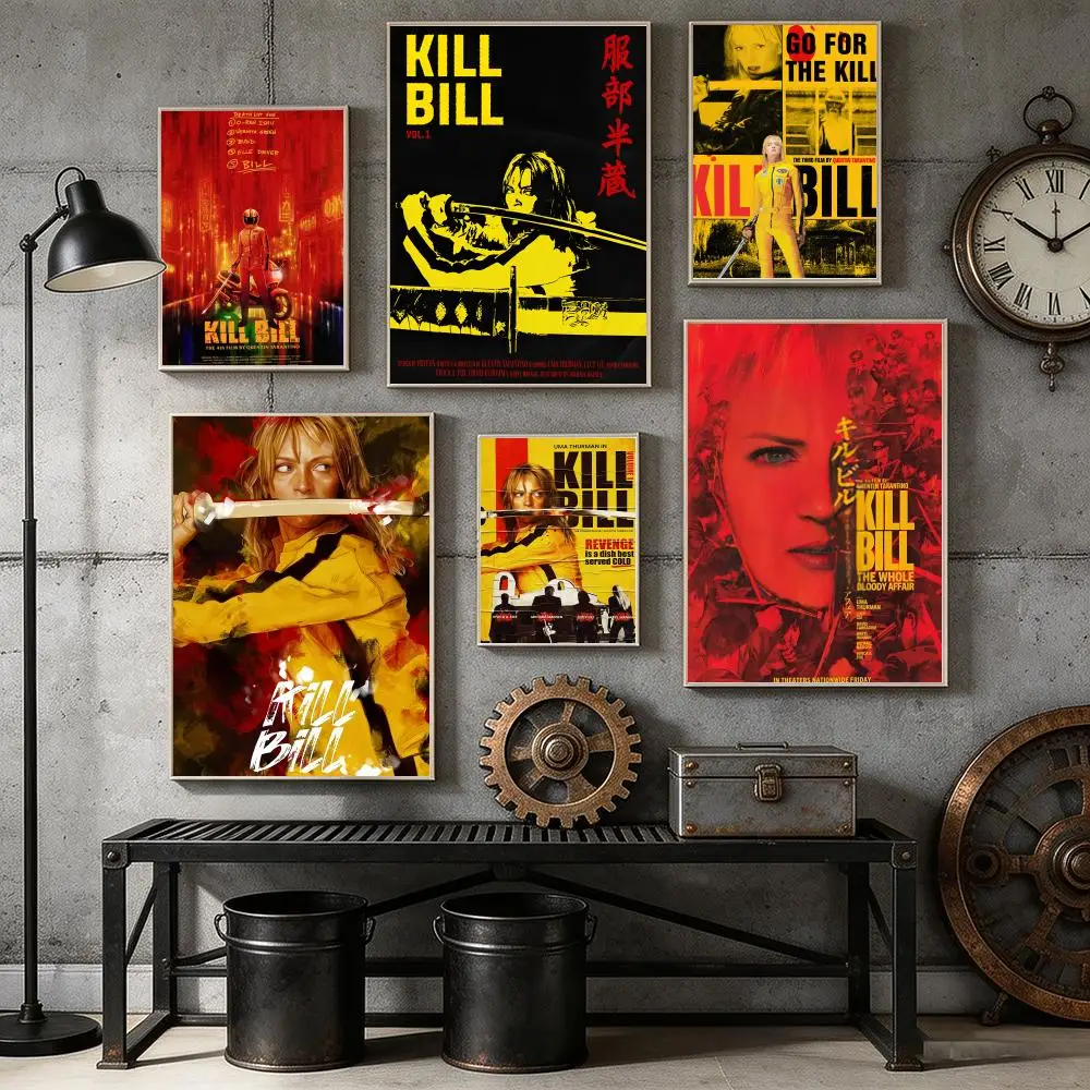K-Kill Bill Classic Movie Painting Calligraphy Canvas Poster Bedroom Living Room bar Hallway House interior Wall Decor