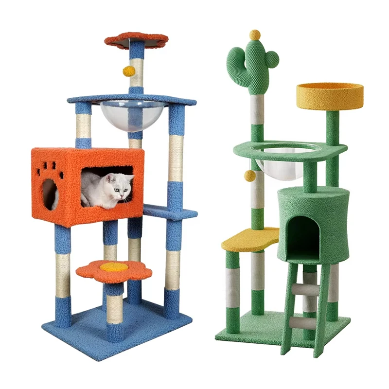 

Cat Scratch Tree Indoor Cat Scratch Post Standing House Kitten Apartment Fun Cat Toys Kitten Pet Play House