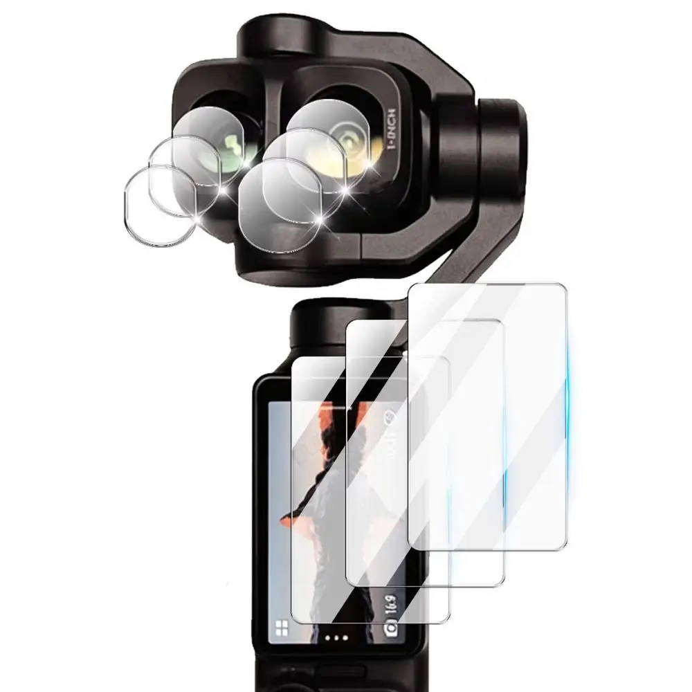 Tempered Glass Screen Protector HD Explosion Proof Lens Films Ultra-Clear Anti Scratch Protective Films for DJI Osmo Pocket 4P
