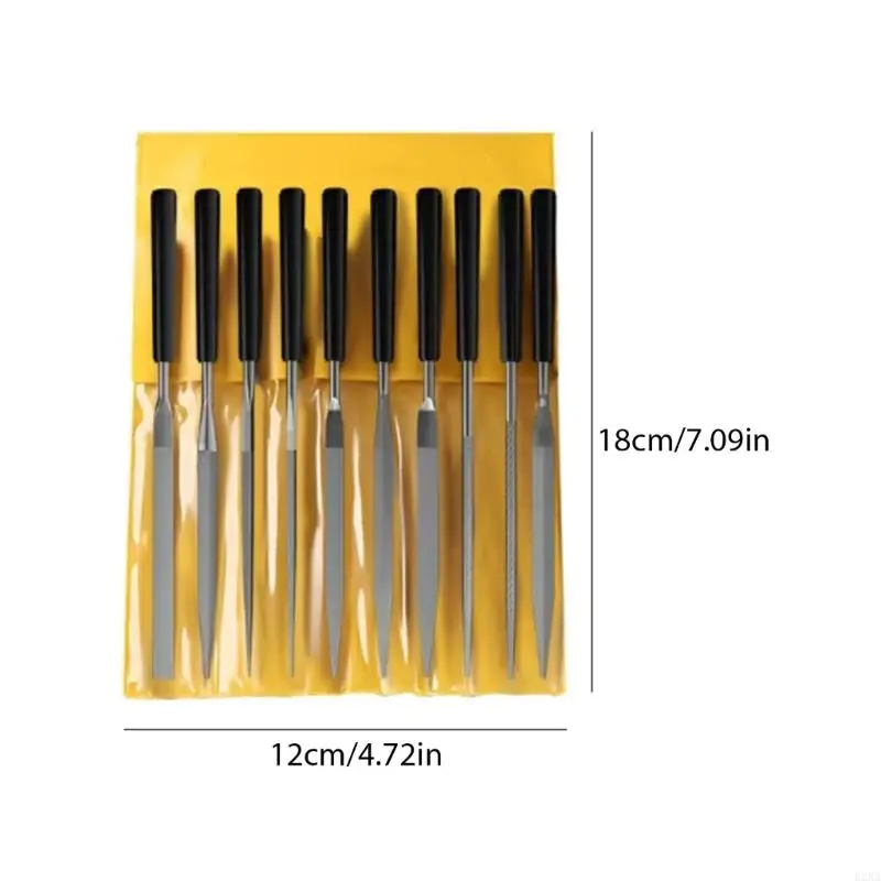 10pcs Metal Needle File Set for Wood and Metal Polishing with Steel Construction Detailed Metalwork and Stone Crafting