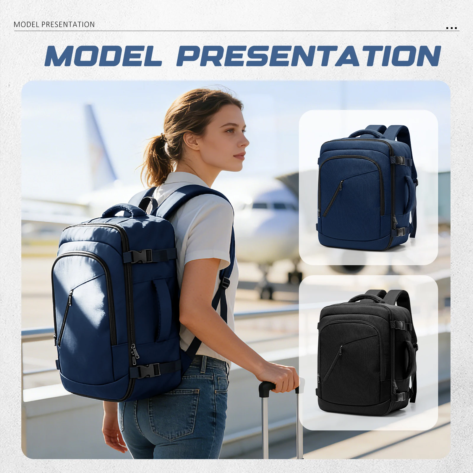 라이언에어 40x30x20 여행용 백팩 기내용 플라이 백 인케이스 백팩, 휴대 가능한 백팩, 남성 비즈니스 백팩 노트북 가방 좌석 아래 수납 가능