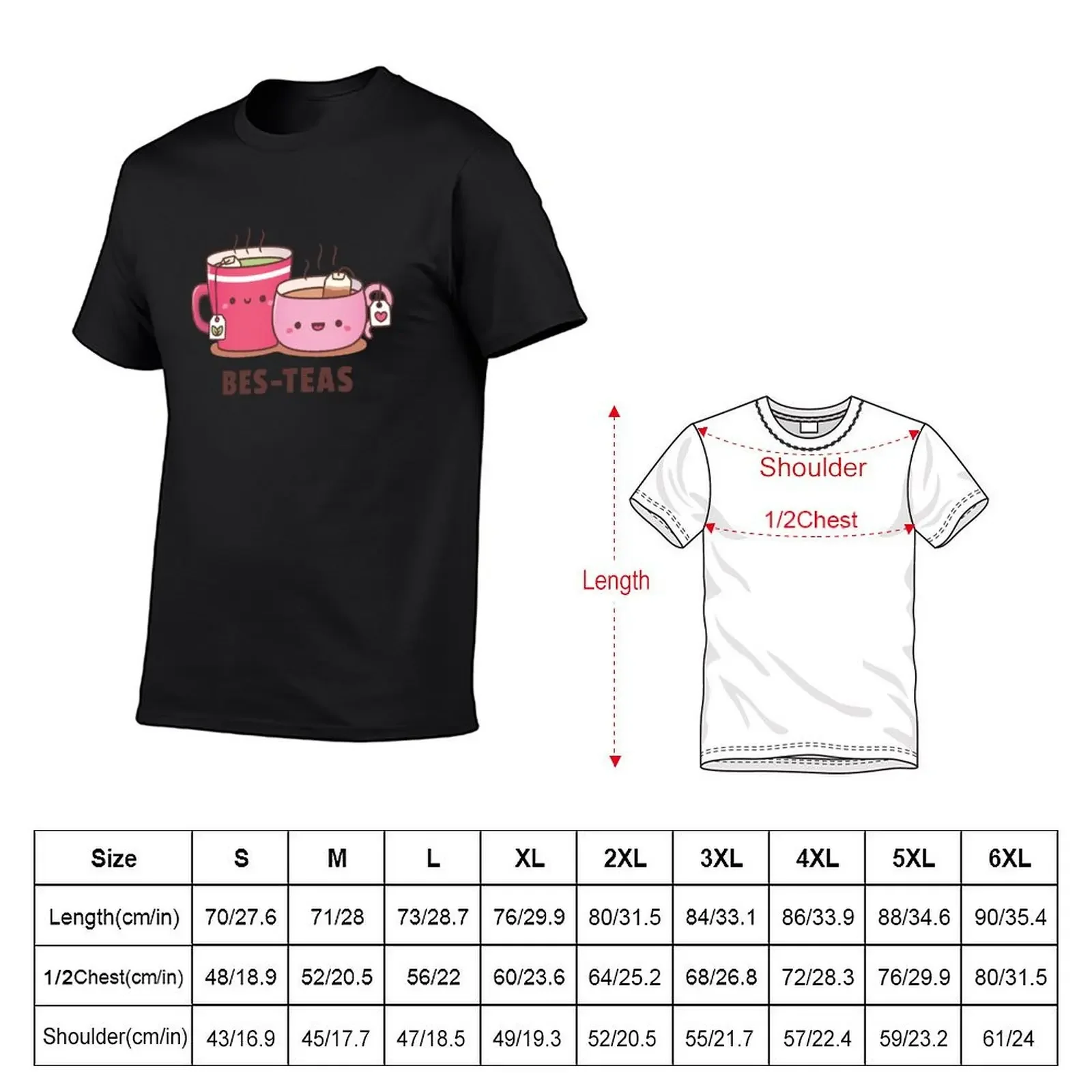 Cute Teacups Bes Teas Besties T-Shirt rapper graphic tees quick-drying summer tops t shirts for men pack