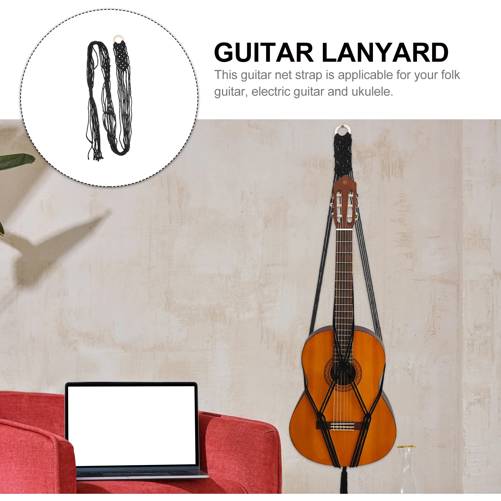

Guitar Sling Straps Lanyard Hanger Wall Hanging Rope Instrument Accessories for Acoustic