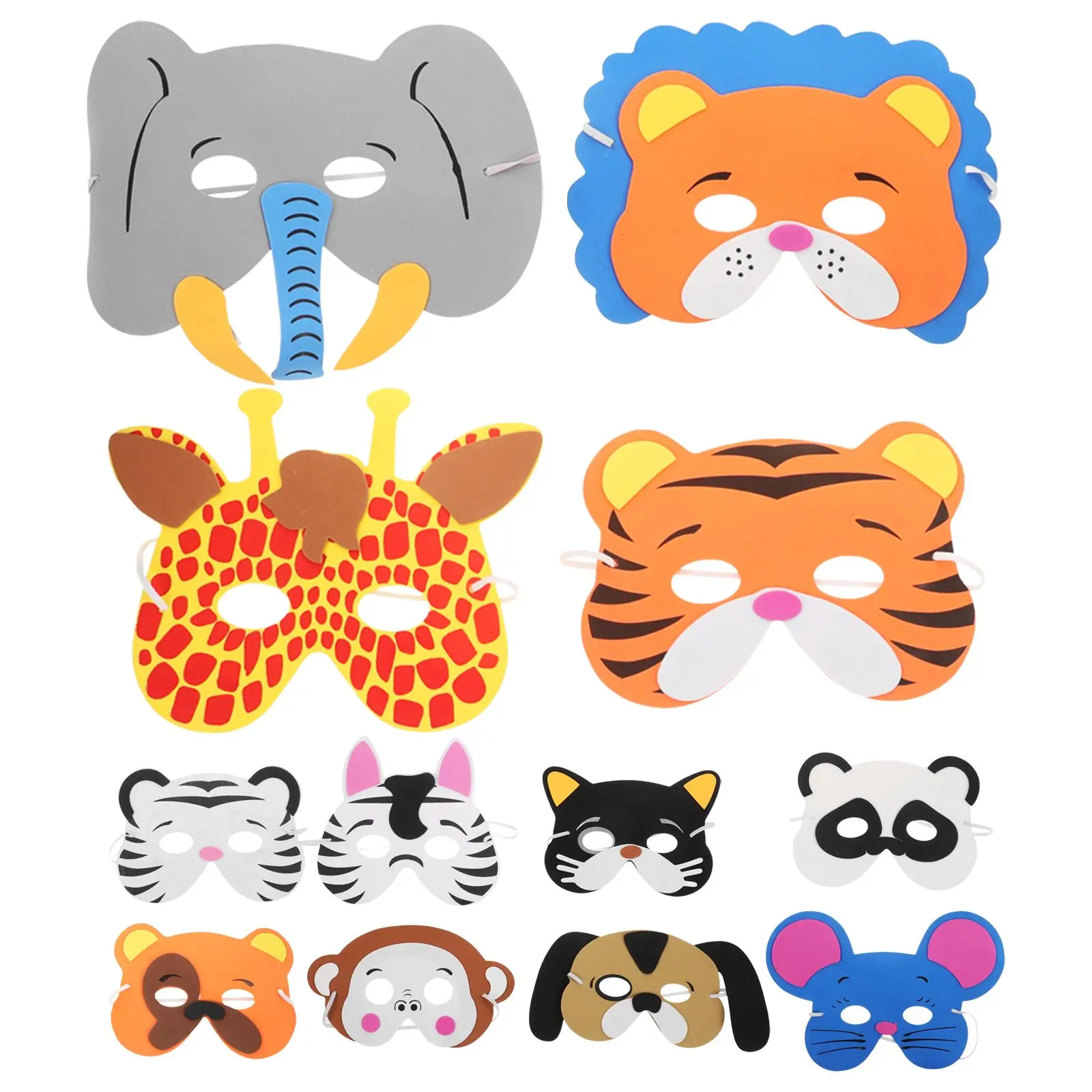 12 Pcs Animal Mask Half-face Masks for Kids Party Dance The Cosplay Supply Child