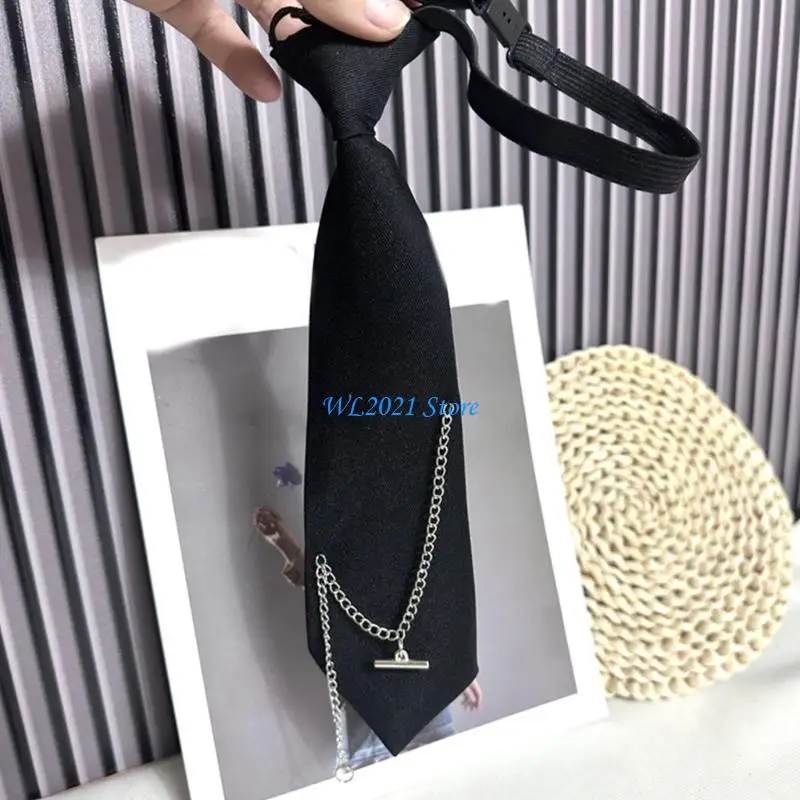 روابط G5GC السوداء للنساء ملامسة تلميذة موحدة مسبقًا ربطة عنق سوداء