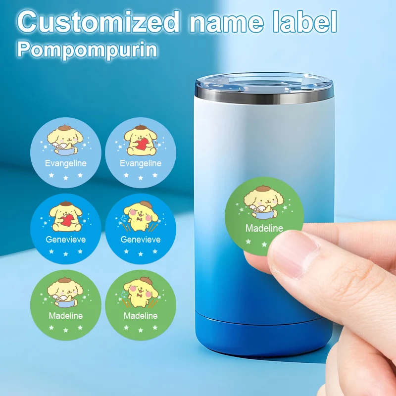 Pompompurin Durable Waterproof Name Stickers for School Supplies - Trendy and Practical Custom Labels for Christmas Gifts‌