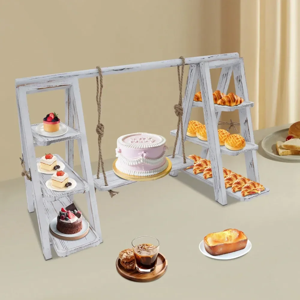 

Tier Serving Tray Ladder Stand With Serving Platter Tray, Table Display Set With Removable Trays, 3 Tier Cupcake Stand For Cake