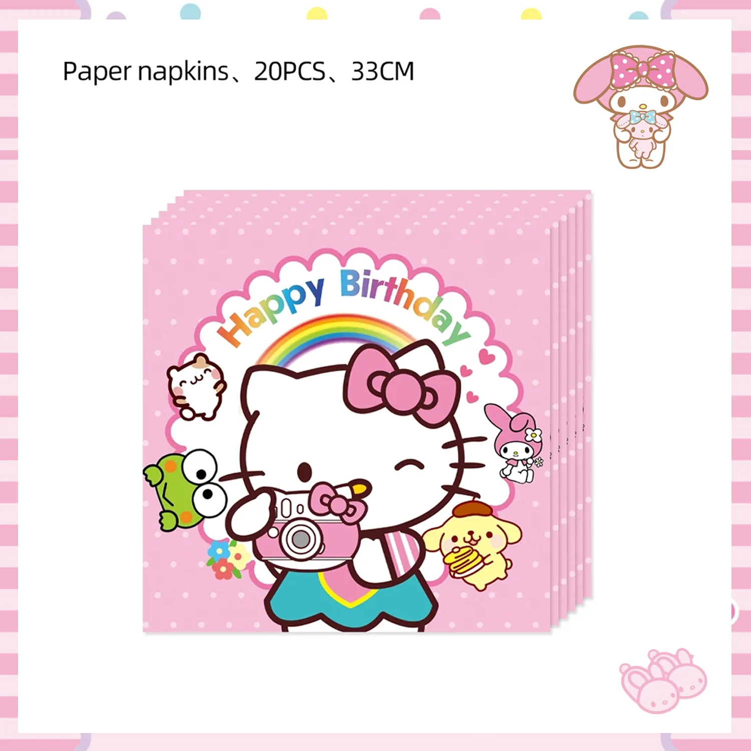 Hello Kitty Baby Shower Party Napkins Party Sanrio Cinnamoroll Napkins Dinner Napkin for Boy Girl Kids Birthday Party Supplies