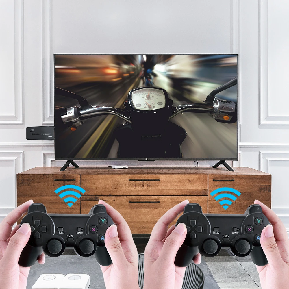 2.4G Double Wireless Controller 4K HDMI TV Video Game Stick Retro Gaming Console Portable Home Game Console 10000 Games for PS1