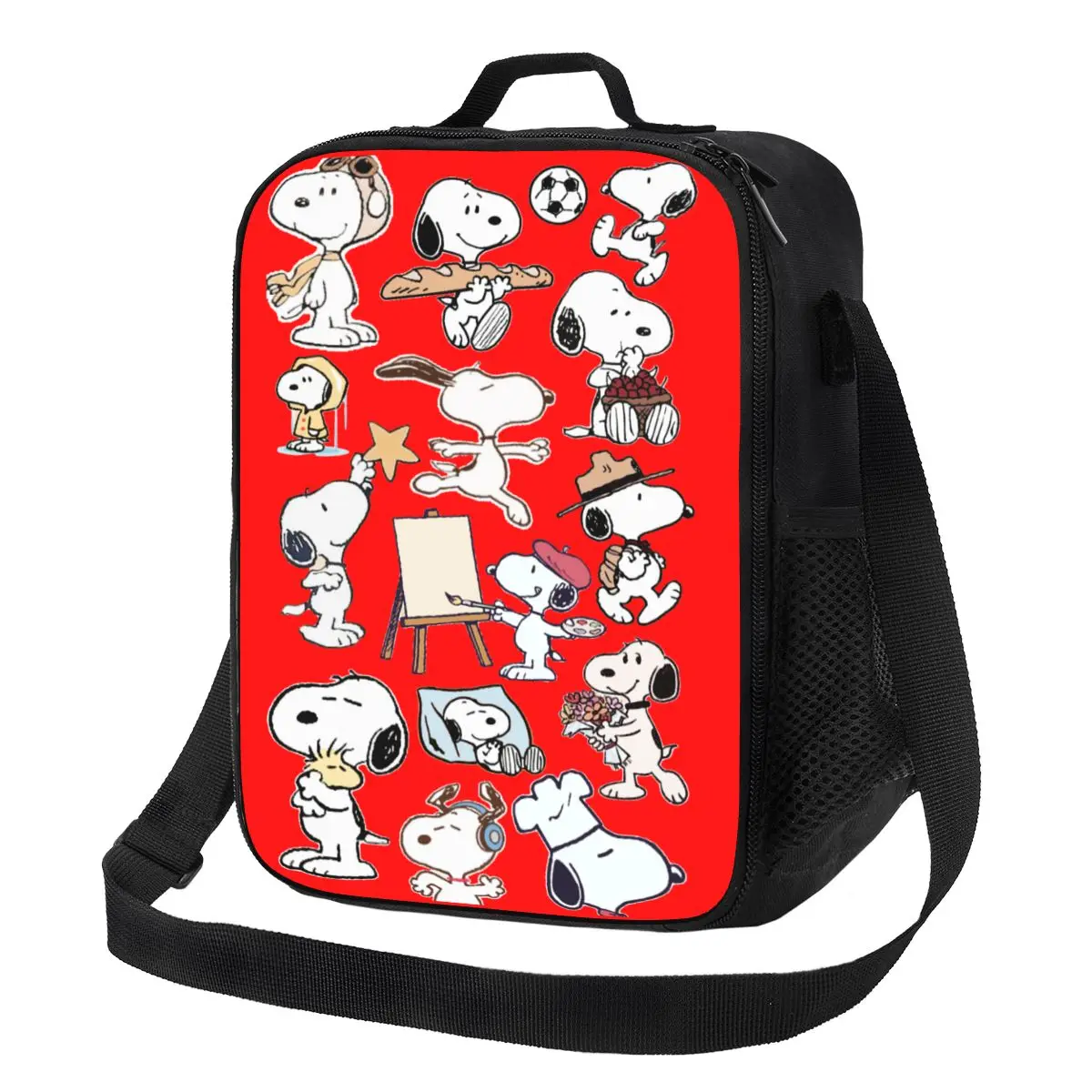 

Custom S-snoopys Animated Cartoon Insulated Lunch Bags for Women Resuable Thermal Cooler Food Bento Box School
