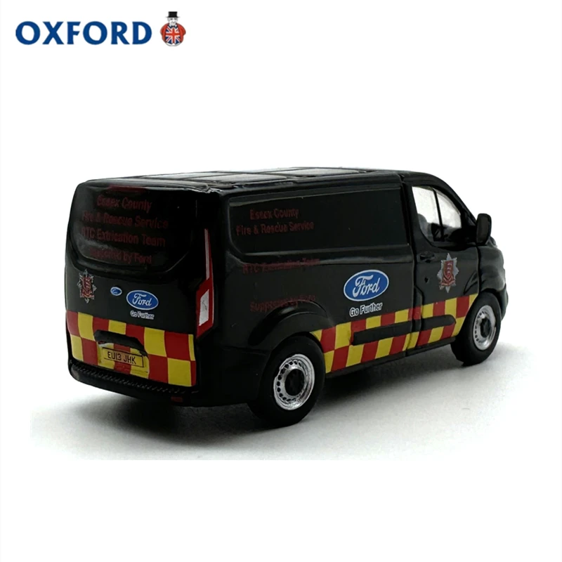 Diecast OXFORD 1:76 Scale Ford Van Fire Rescue Vehicle Alloy Car Model Collectible Toy Gift Souvenir Display Ornament